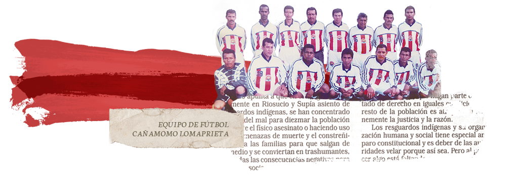 Gabriel Ángel Cartagena y su equipo de fútbol.